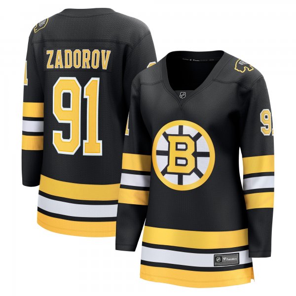 Women's Boston Bruins #91 Nikita Zadorov Black Home Breakaway Player Jersey