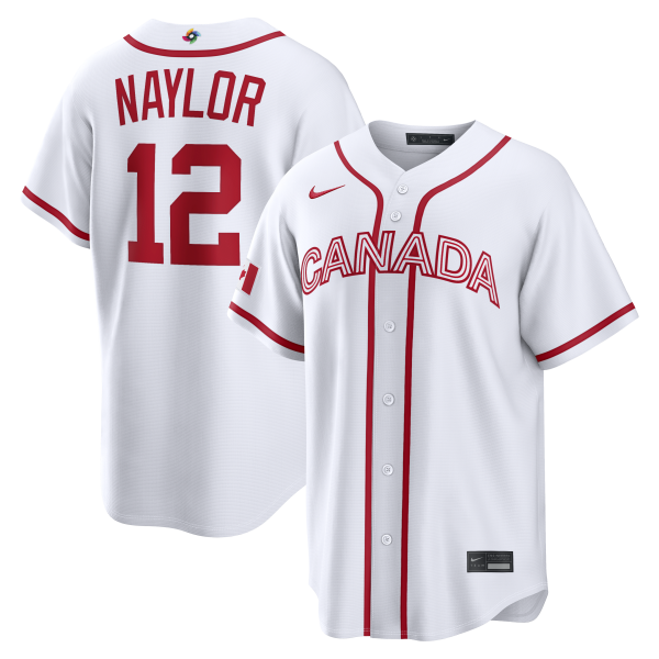 Men's Canada Baseball Josh Naylor Nike White 2026 World Baseball Classic Home Stadium Jersey