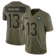 Men's #13 Dan Marino Miami Dolphins Nike 2025 Salute to Service Retired Limited Olive Jersey