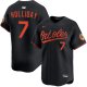 Men's Baltimore Orioles #7 Jackson Holliday Alternate Black Limited Jersey