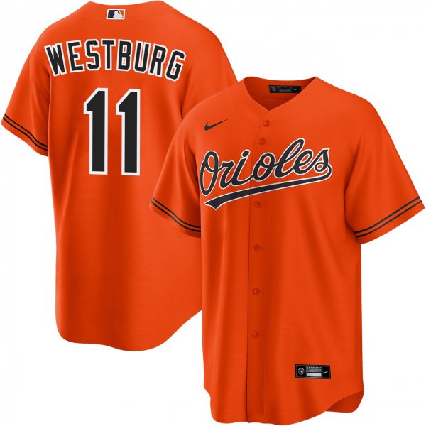 Men's Baltimore Orioles #11 Jordan Westburg  Alternate Orange Jersey