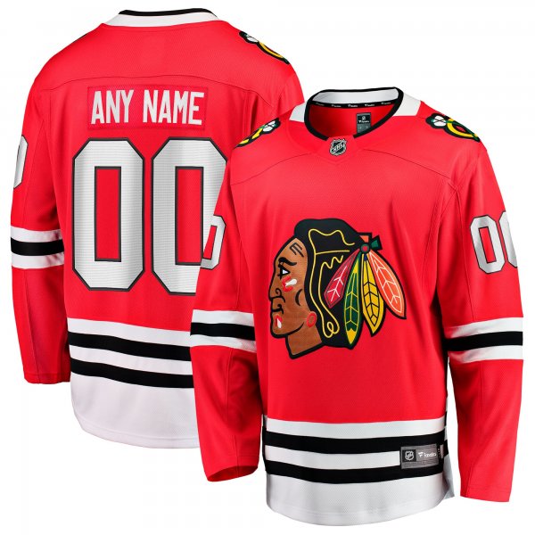 Men's Chicago Blackhawks Red Home Breakaway Custom Jersey