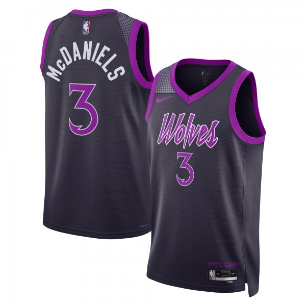 Men's Unisex Minnesota Timberwolves #3 Jaden McDaniels Nike Purple 2025/26 Swingman City Edition Jersey