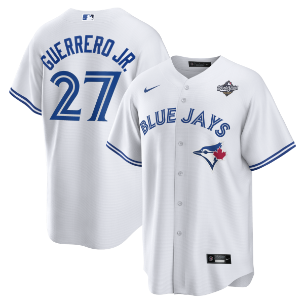 Men's Toronto Blue Jays #27 Vladimir Guerrero Jr. Nike White 2025 World Series Jersey