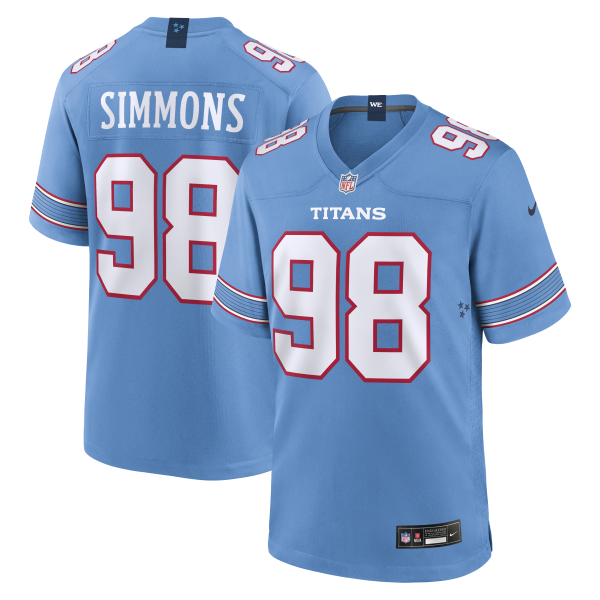 Men's Tennessee Titans Jeffery Simmons Nike Light Blue Game Jersey