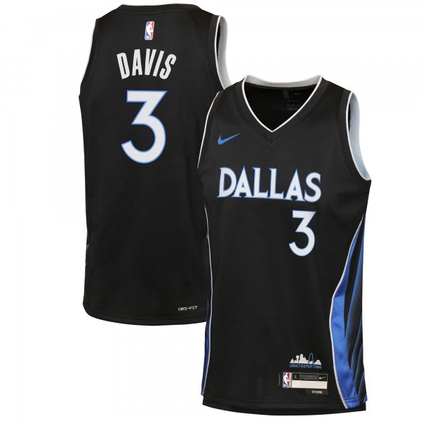 Youth Dallas Mavericks #3 Anthony Davis Nike Black 2025/26 City Edition Swingman Jersey