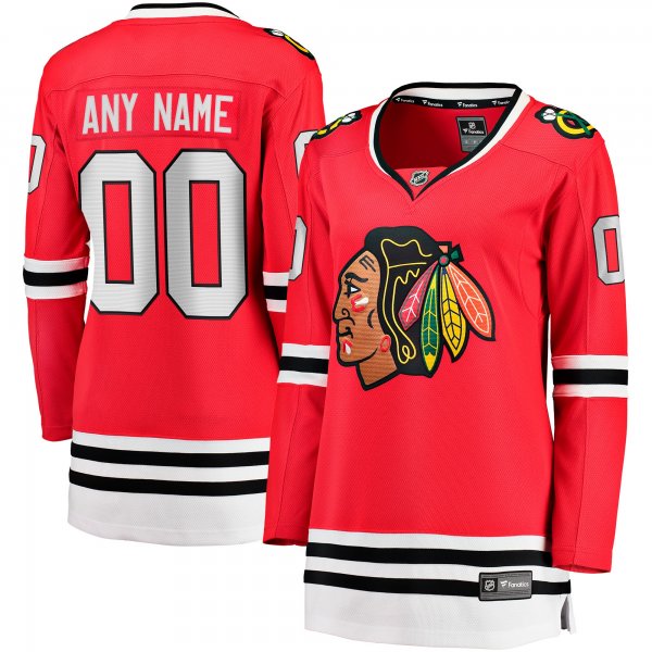 Women's Chicago Blackhawks Red Home Breakaway Custom Jersey