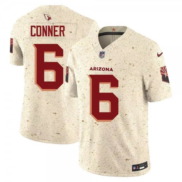 Men's Arizona Cardinals #6 James Conner Cream Rivalries Collection F.U.S.E. Vapor Limited Stitched Jersey