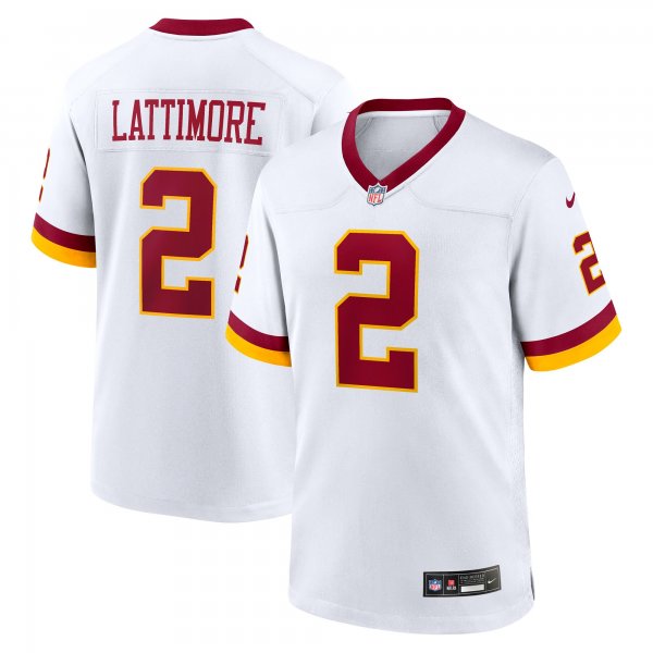 Men's #2 Marshon Lattimore Washington Commanders Nike Game Super Bowl Era White Jersey
