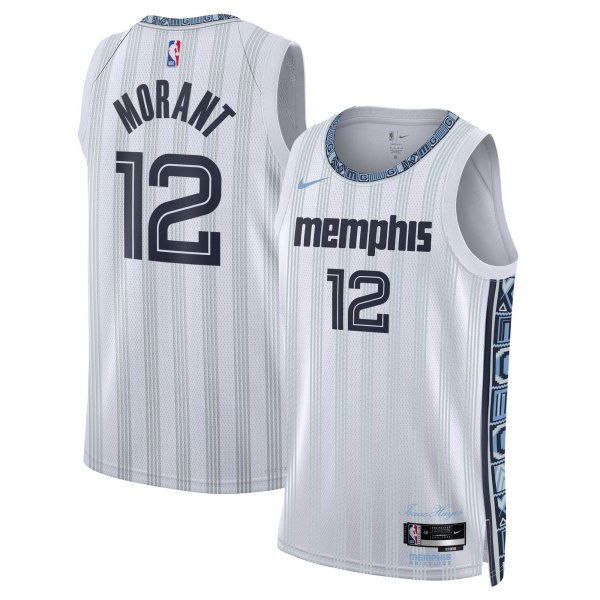 Men's Unisex Memphis Grizzlies #12 Ja Morant Nike White 2025/26 Swingman City Edition Jersey