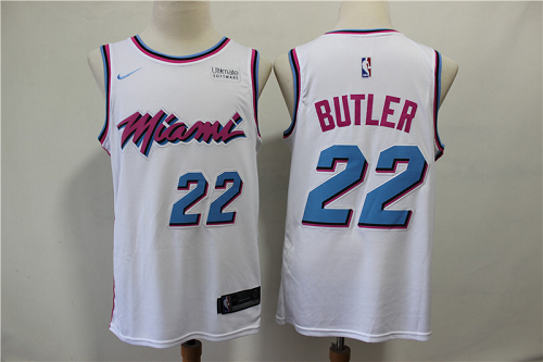Men's Nike Miami Heat #22 Jimmy Butler Black Association City Swingman Jersey
